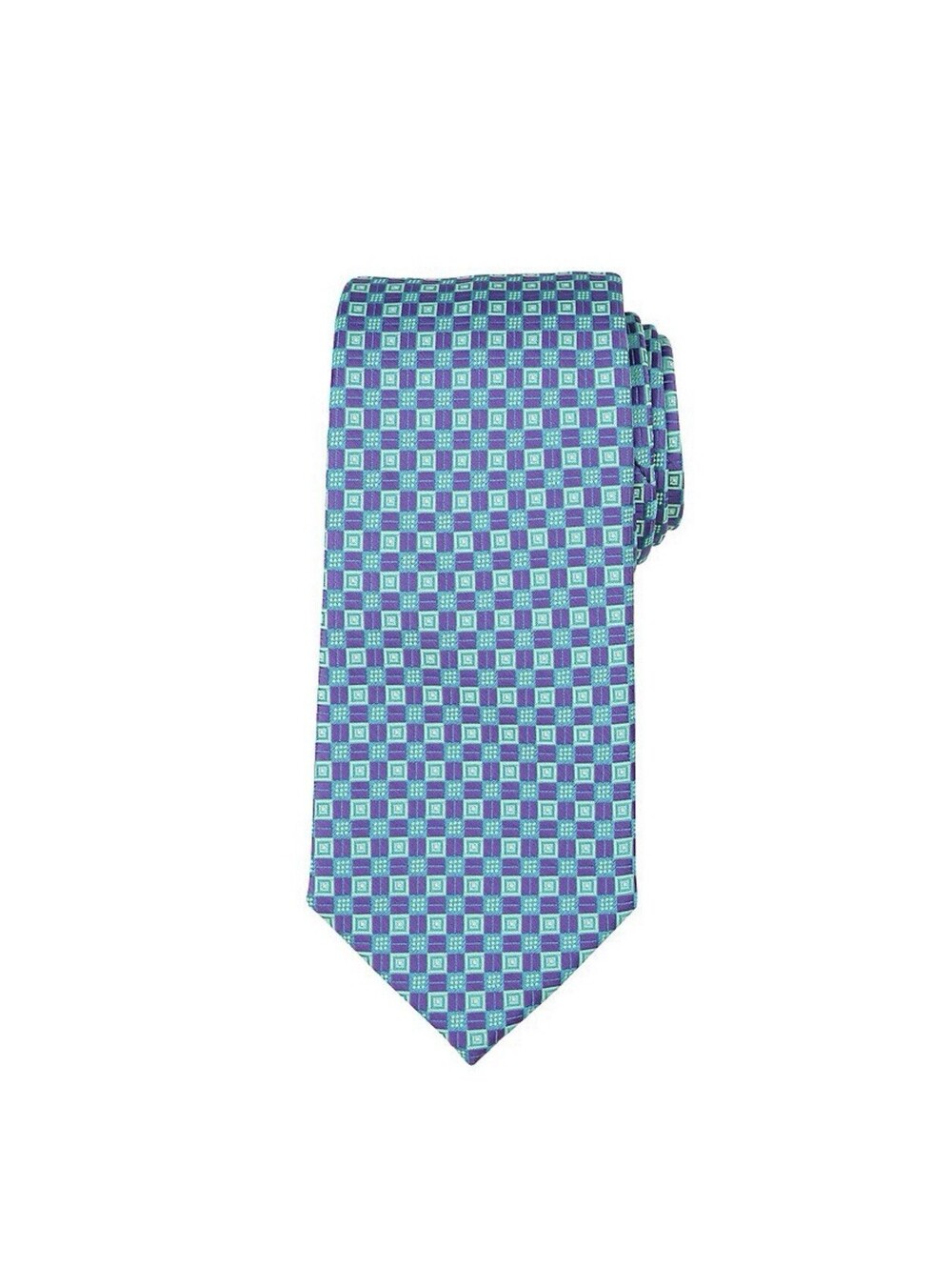Men’s Bespoke Tie Geometric Purple And Blue Colors